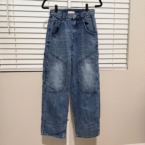 Urban Outfitters BDG Bella Acid Wash Baggy Carpenter Jeans Size 24 - Picture 3 of 8